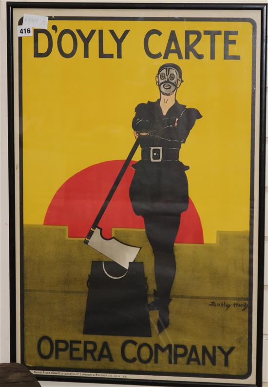 Dudley Hardy, a poster for the DOyly Carte Opera Company, depicting an executioner, 75 x 50cm